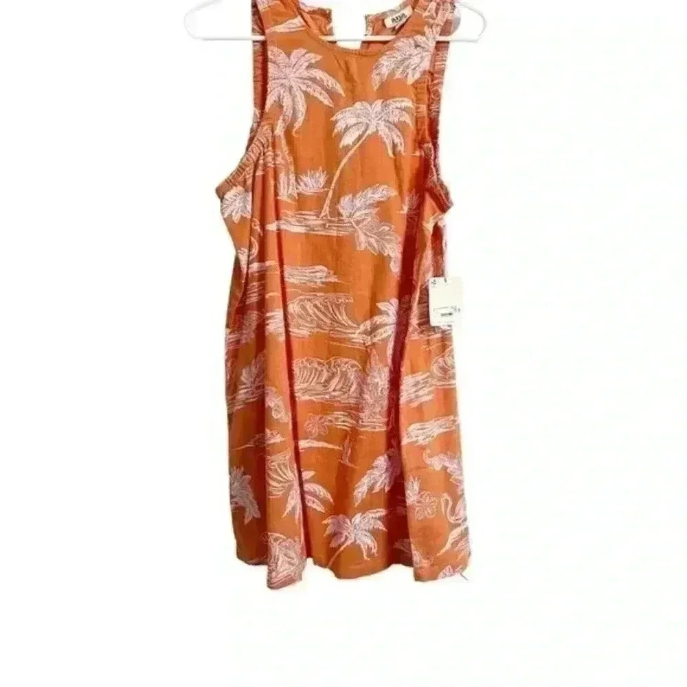 A.N.A. A‎ New Approach Oasis Waves Palm Trees Cotton Sleeveless Dress - Picture 3 of 8